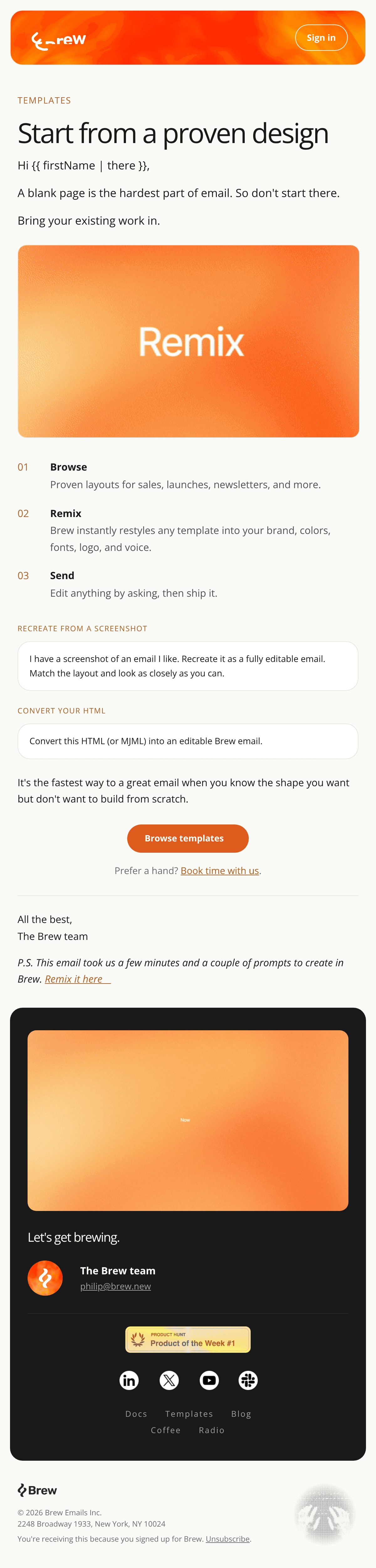 WELCOME SERIES STEP 8 — TEMPLATES email design