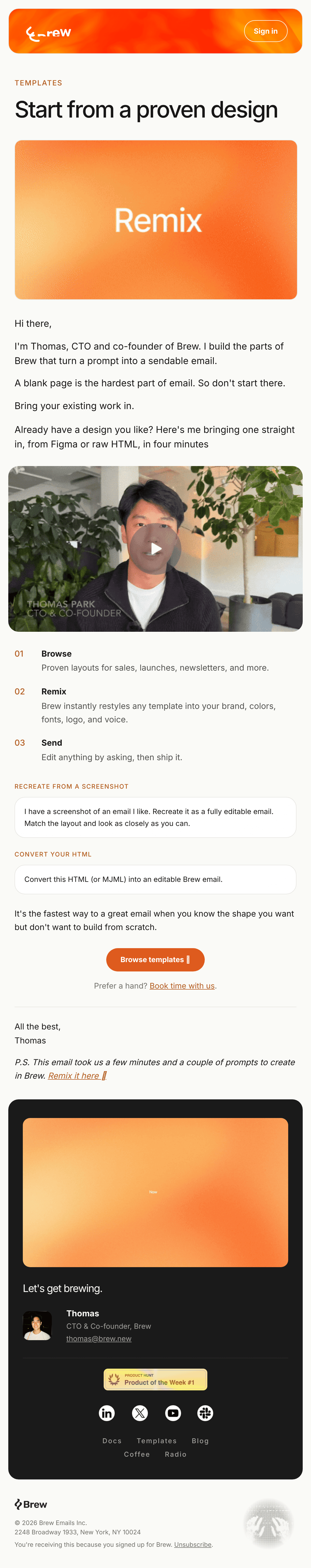 WELCOME SERIES STEP 8 — TEMPLATES email design