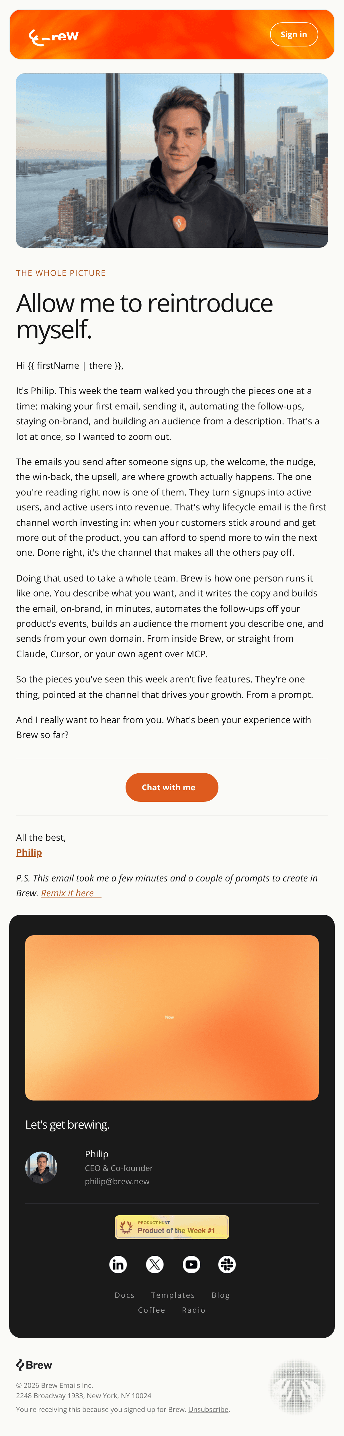 Allow me to reintroduce myself email design