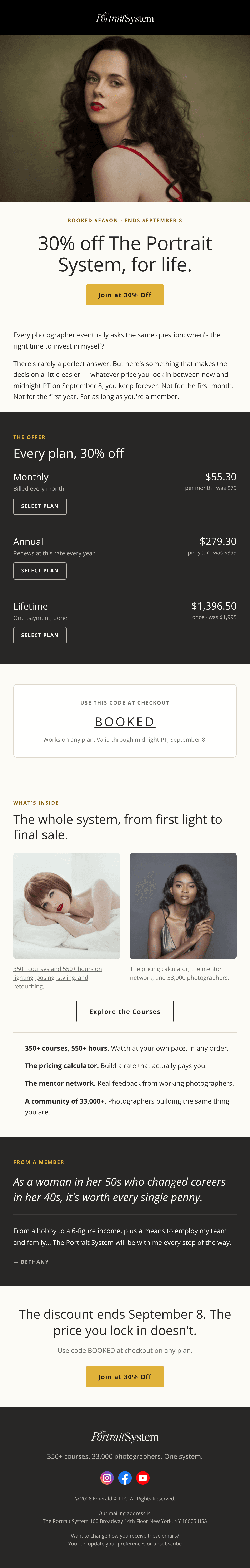 Diseño del email “Booked Season Launch”