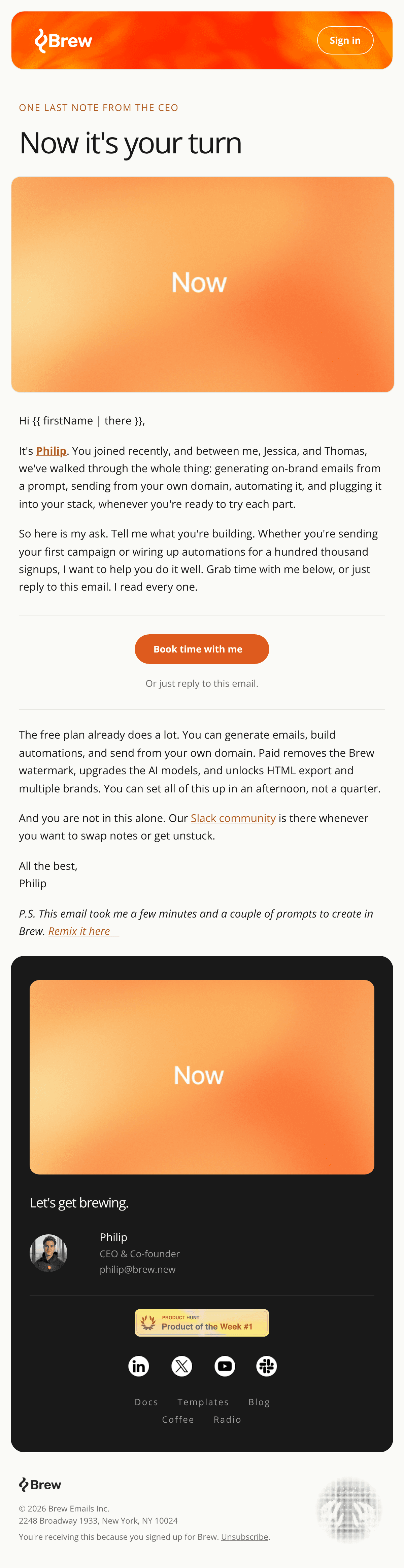 WELCOME SERIES STEP 11 — CLOSER email design