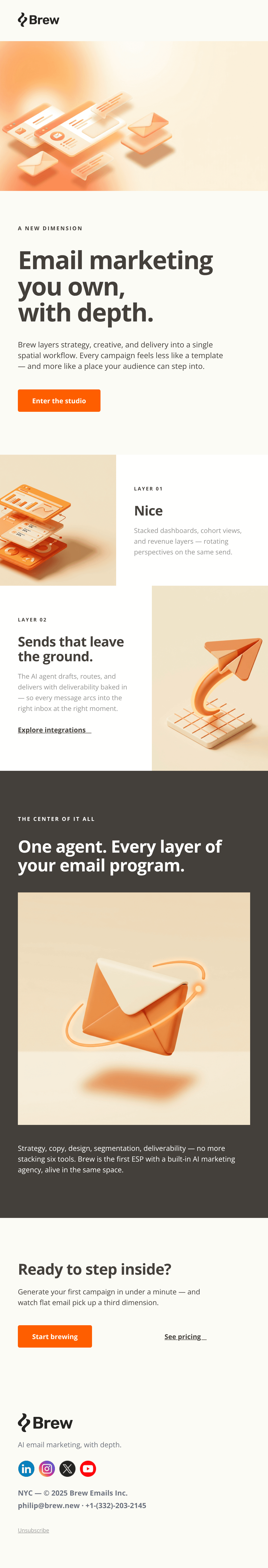 3D World email design