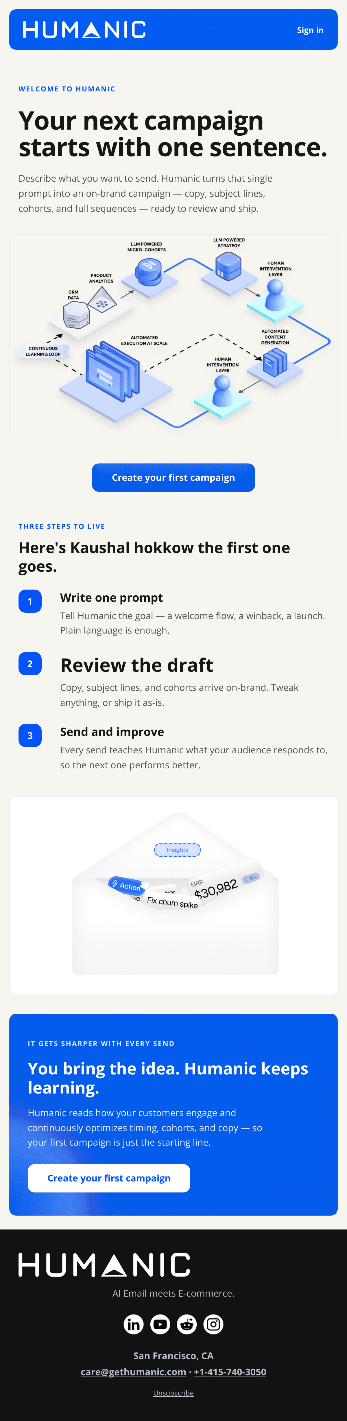 Onboarding Welcome email design