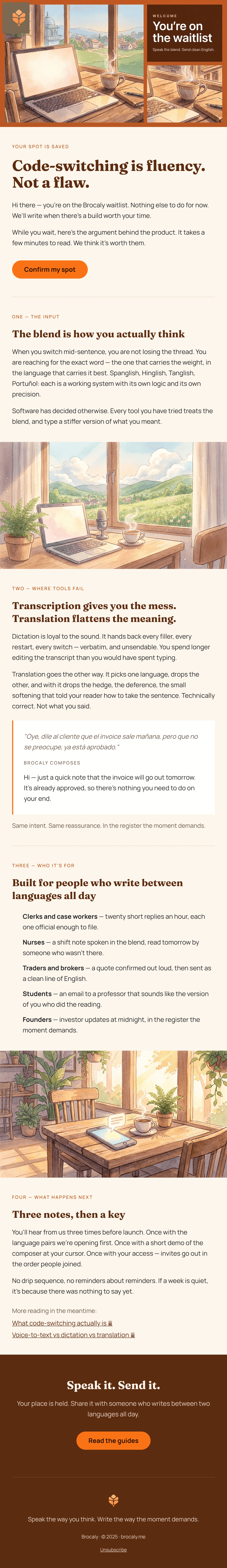 Diseño del email “Editorial Waitlist Note”