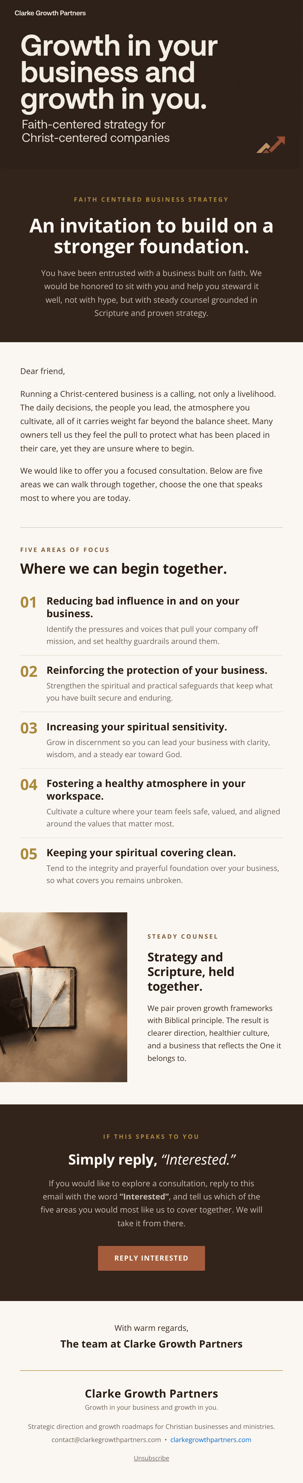 Christ Centered Consulting email design