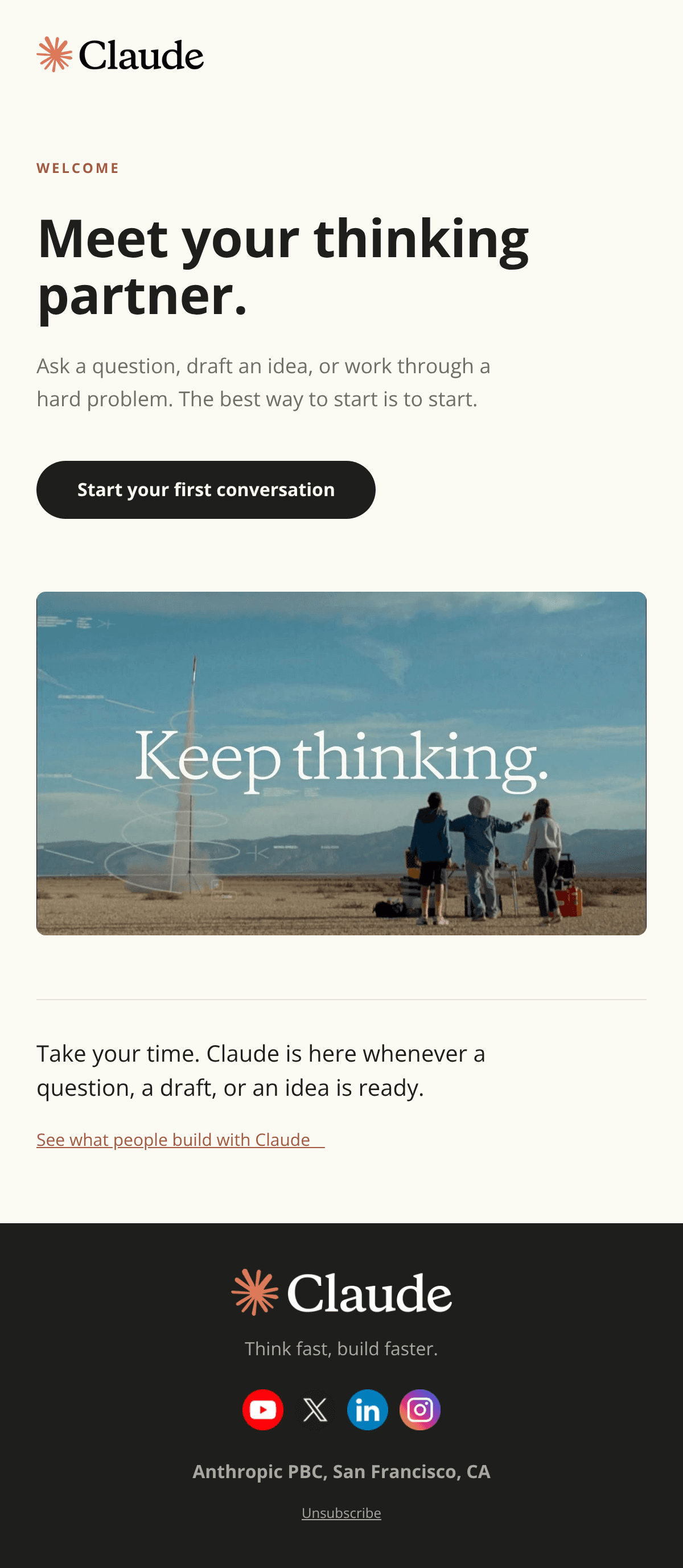 Minimal Welcome email design