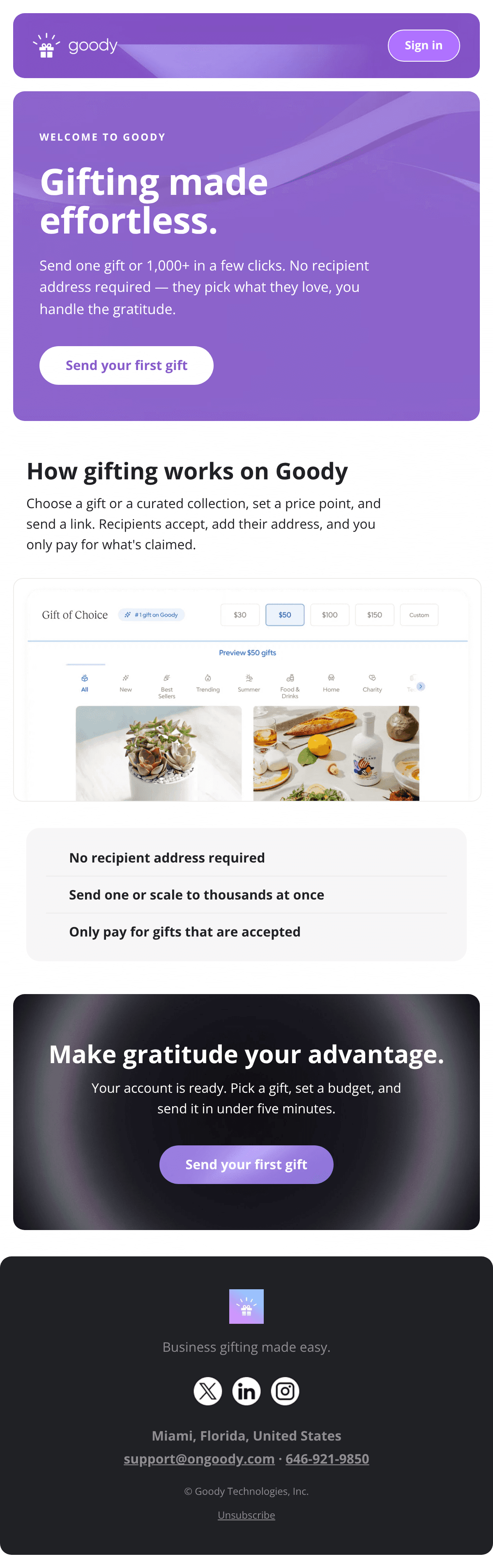 Warm Welcome email design