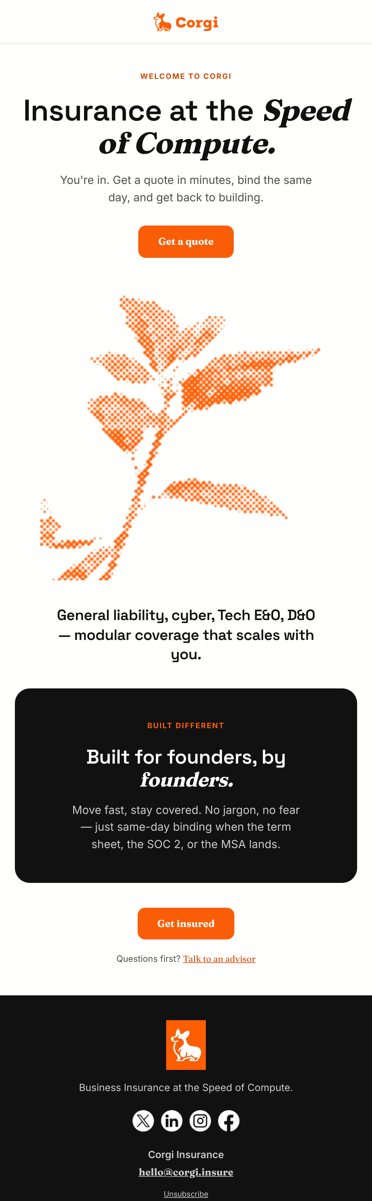 Bold Founder email design