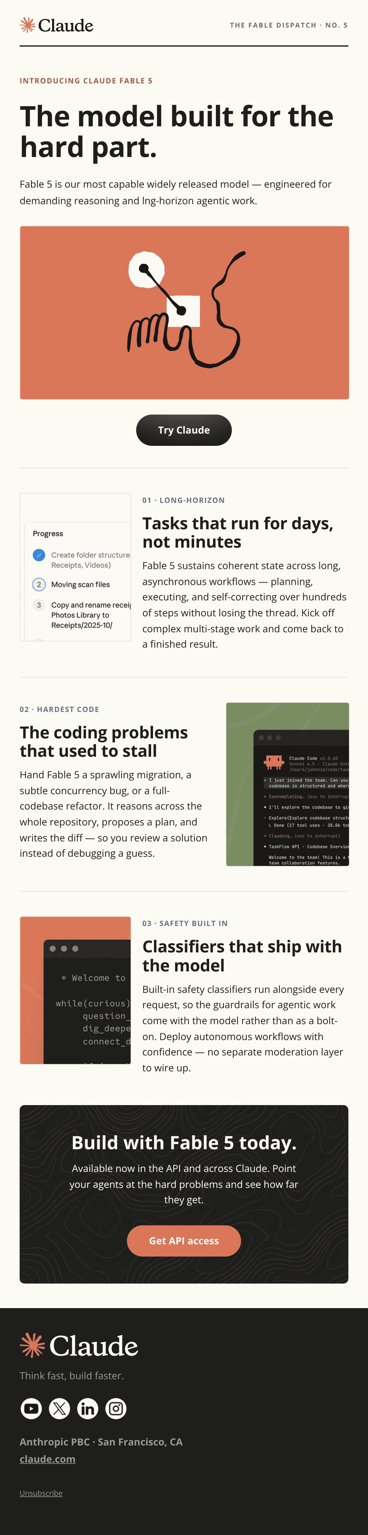 Fable Editorial email design