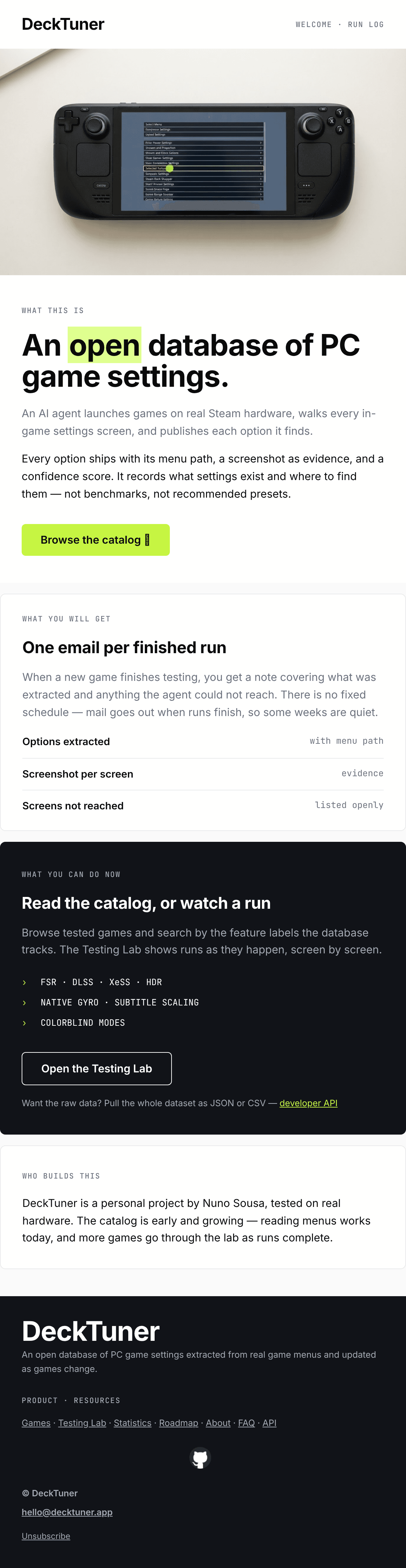 DeckTuner Welcome email design