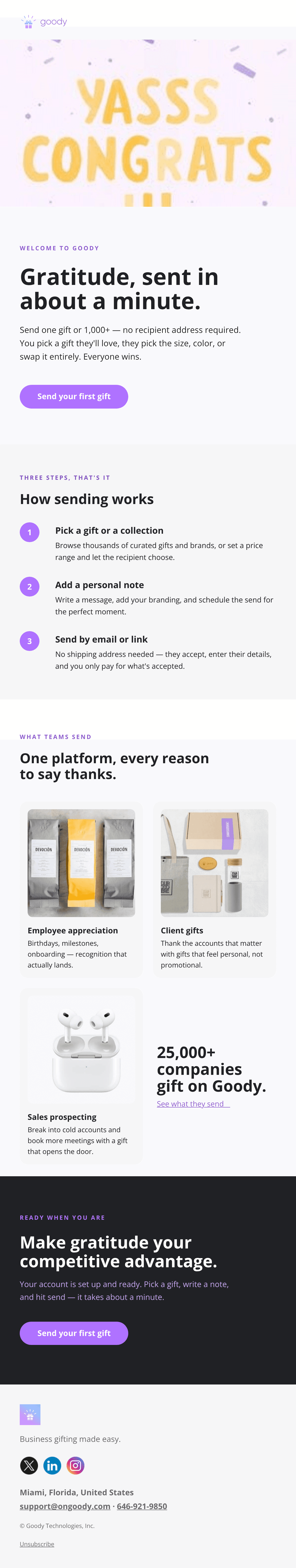 Bold Welcome email design