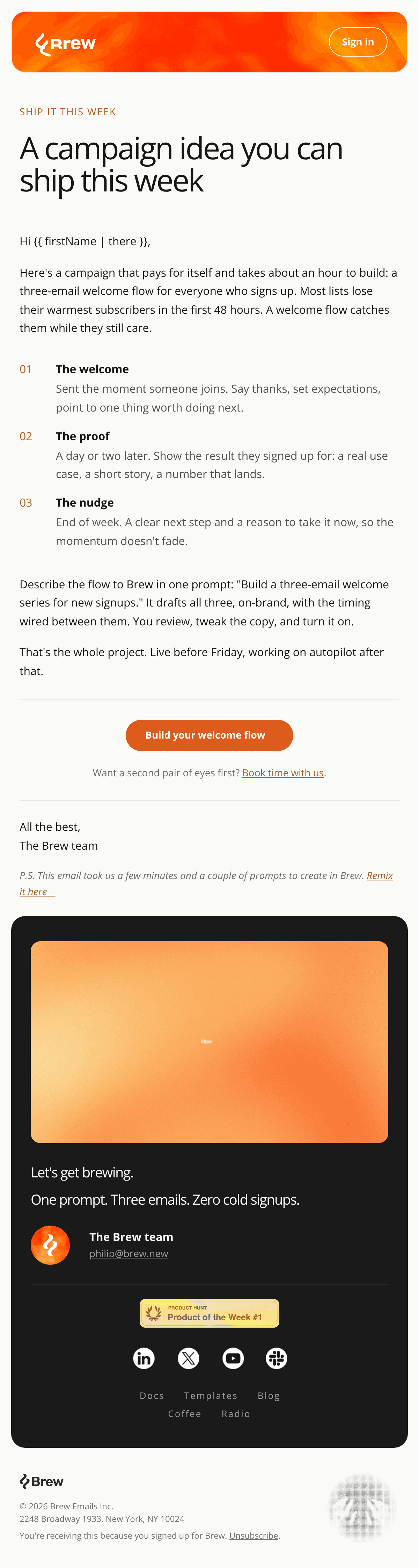 A campaign idea you can ship this week email design