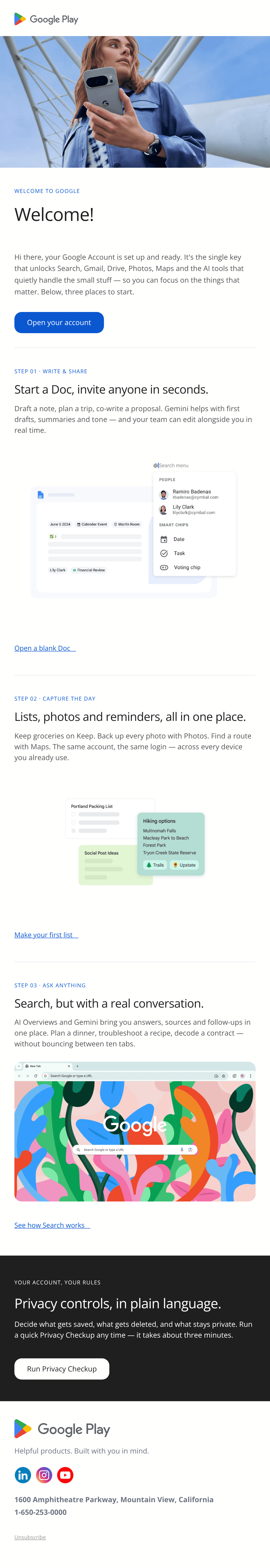 Editorial Welcome email design