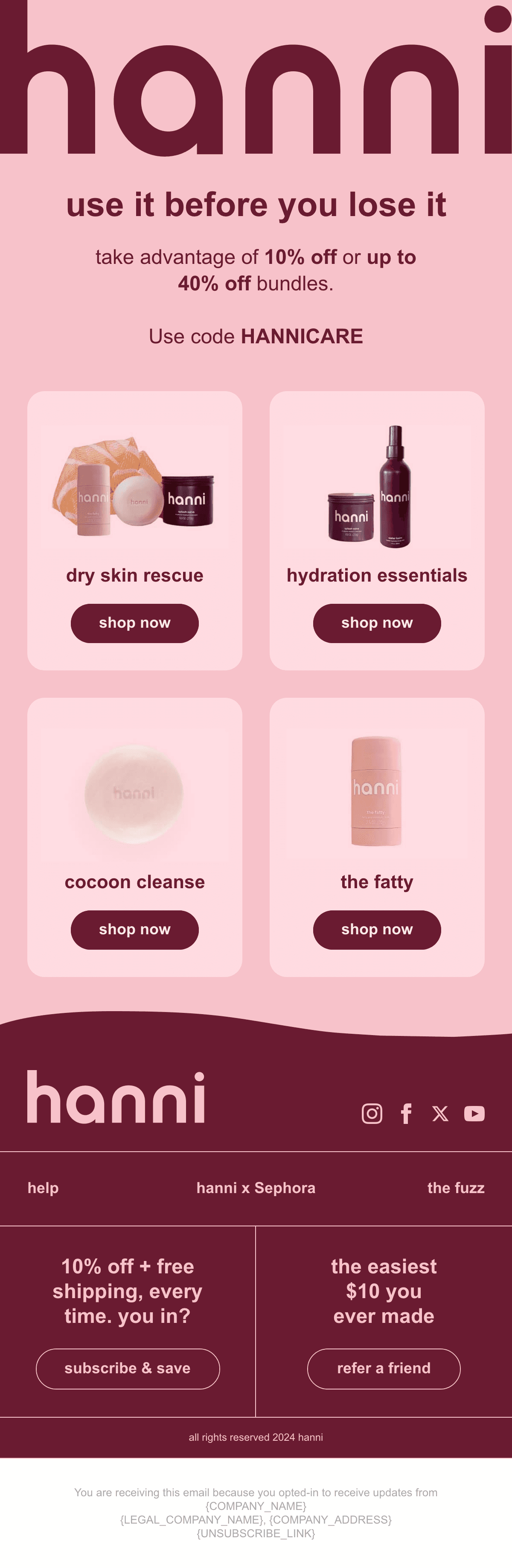 Use It Before You Lose It email design