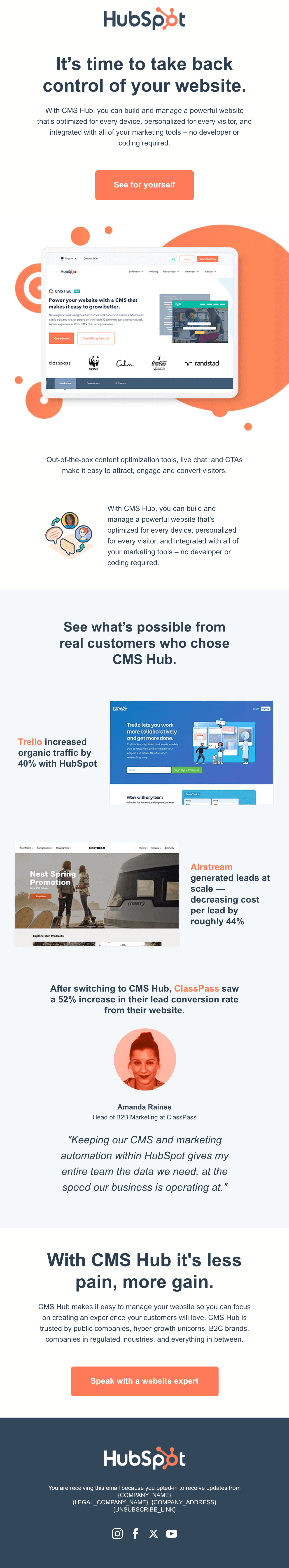 ดีไซน์อีเมล Take Back Control of Your Website