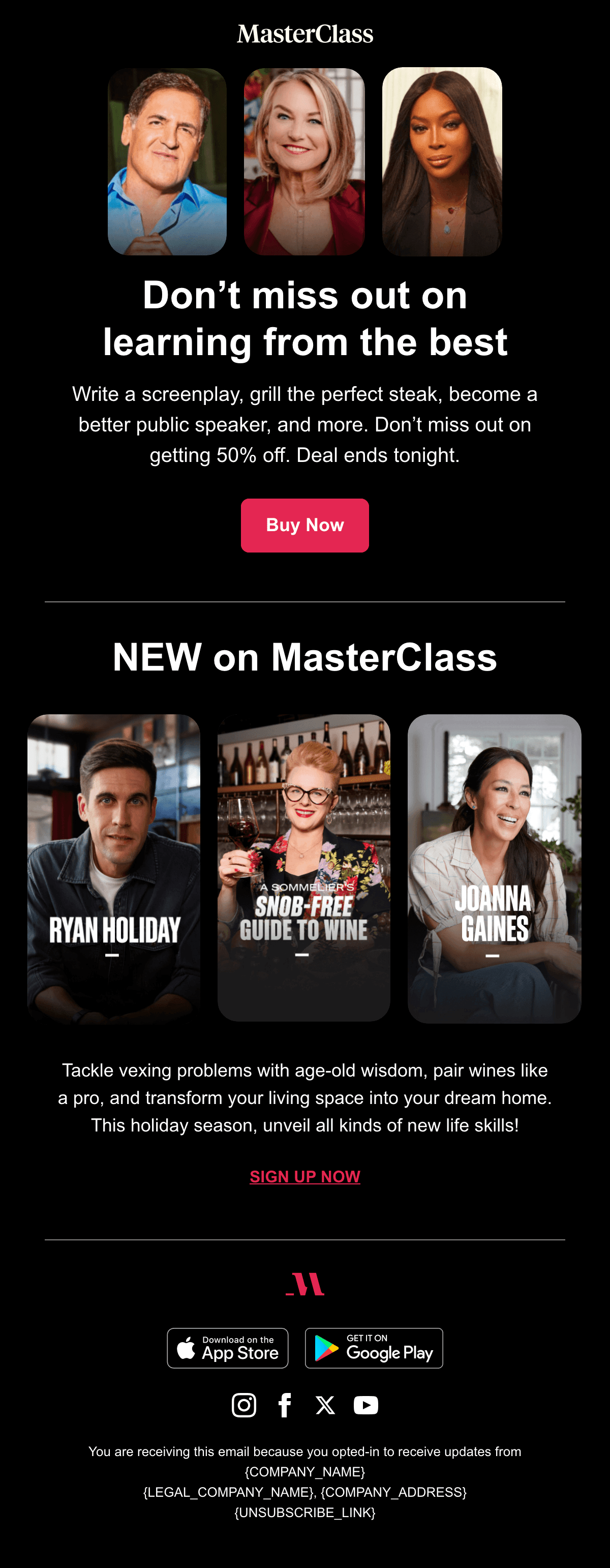Don't Miss Learning From the Best email design
