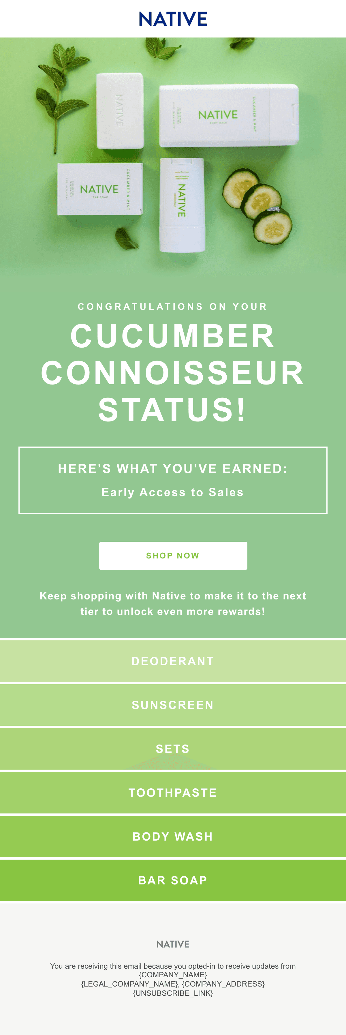 Cucumber Connoisseur Status Unlocked email design