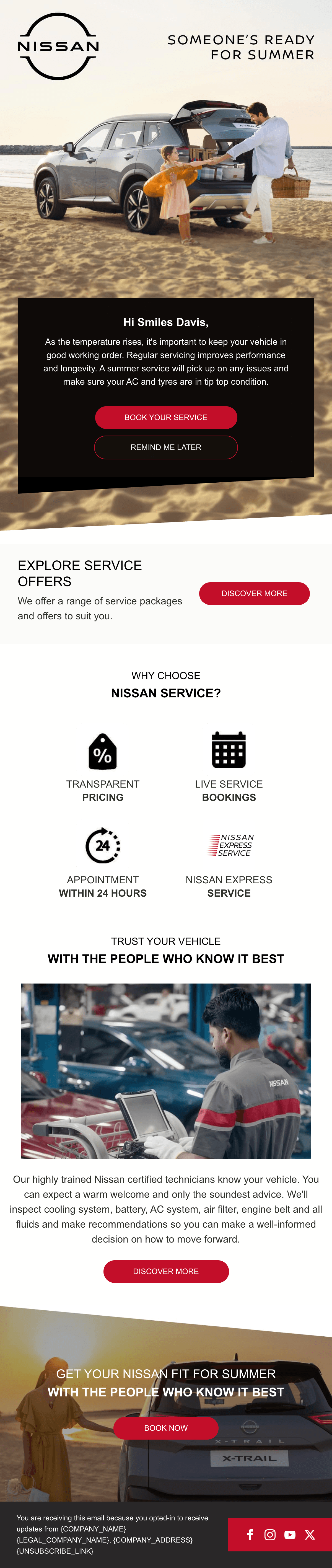 Get Your Nissan Fit for Summer email design