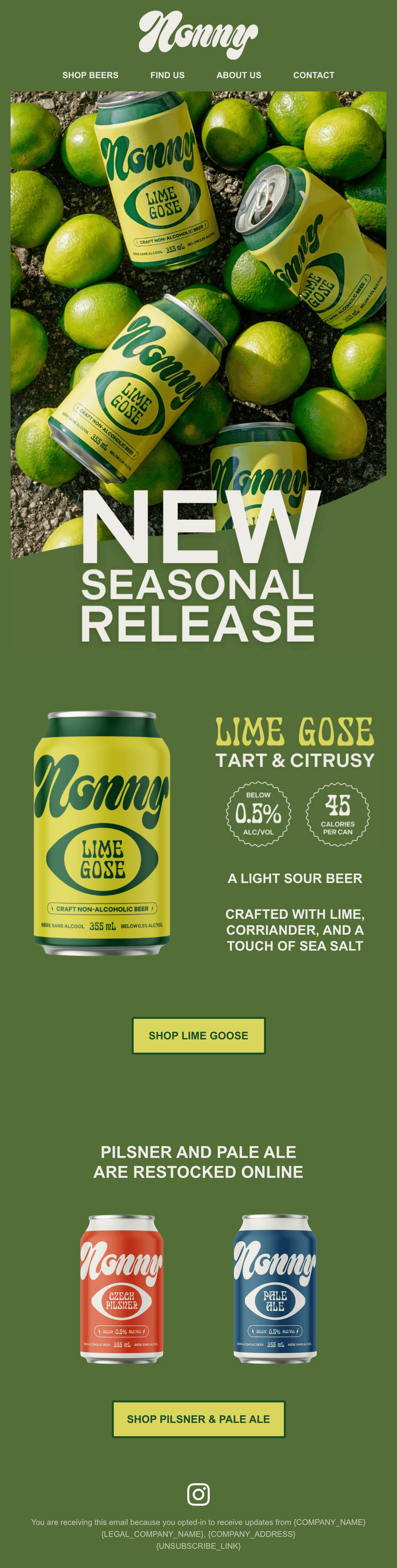 ดีไซน์อีเมล Pilsner & Pale Ale Restocked