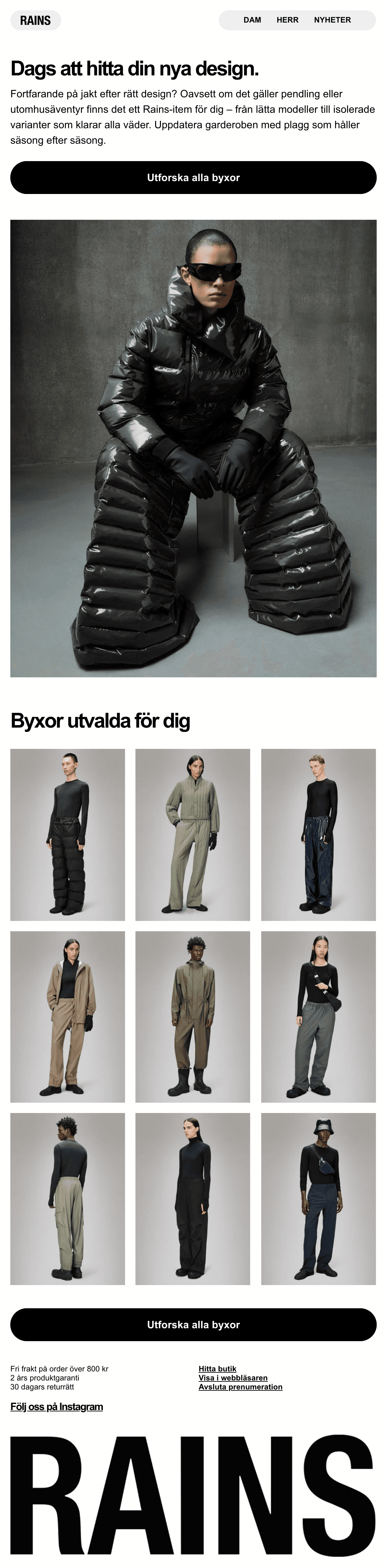 Hitta Din Nya Design email design