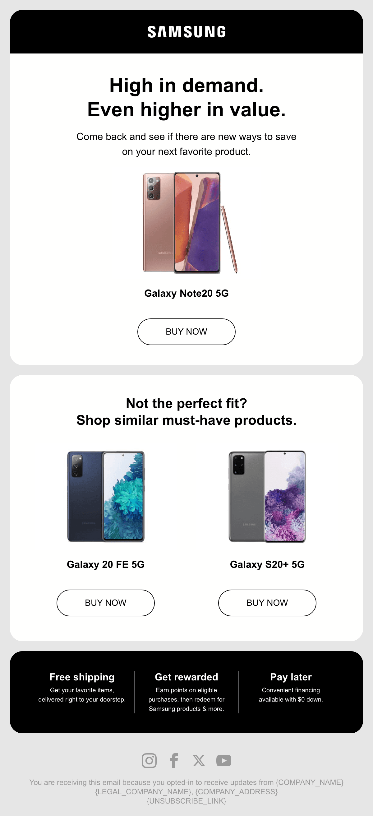 High in Demand, Even Higher in Value email design