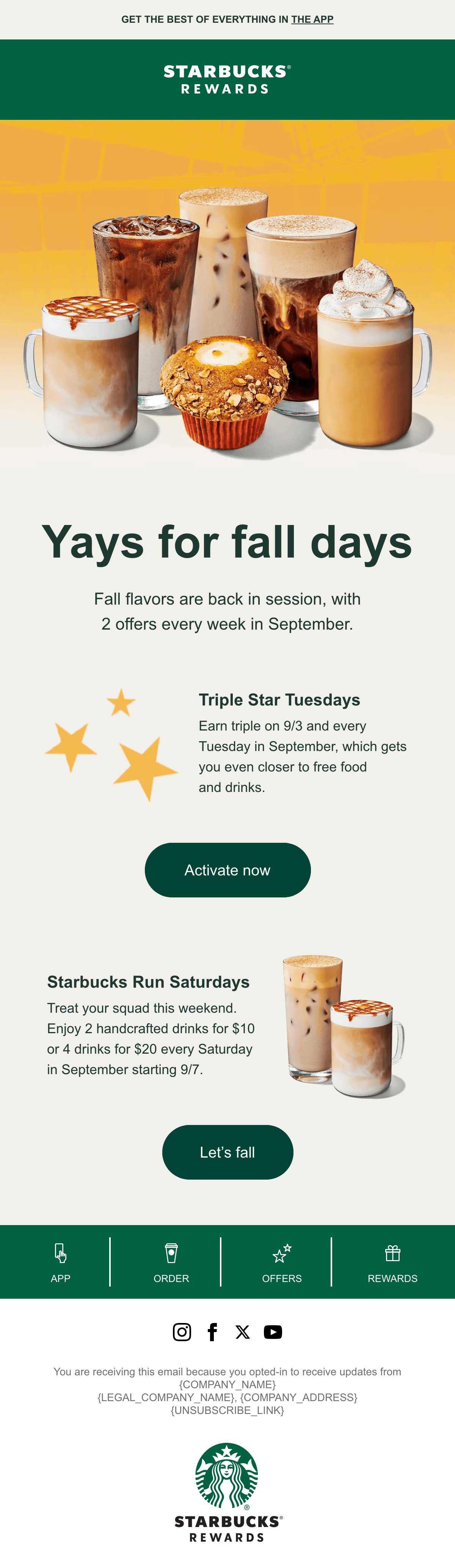 Yays for Fall Days email design