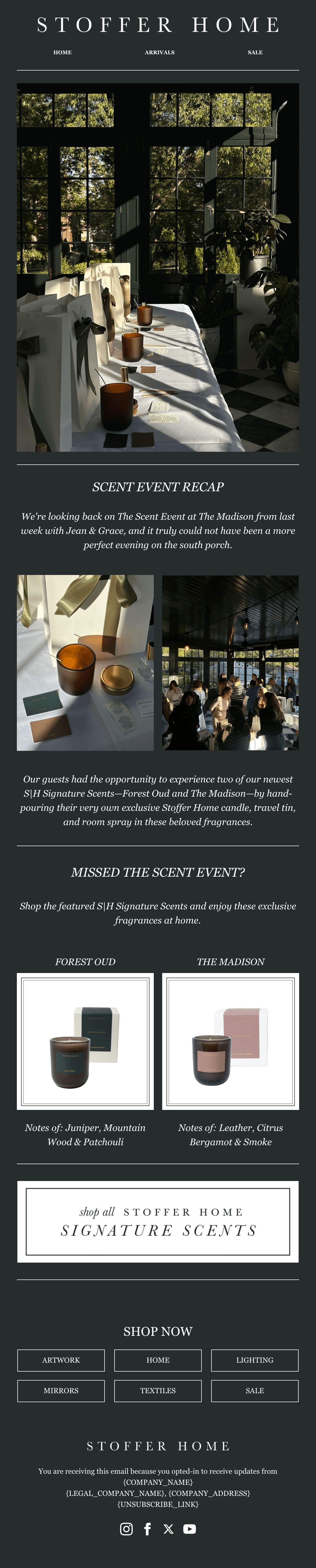 Scent Event Recap email design