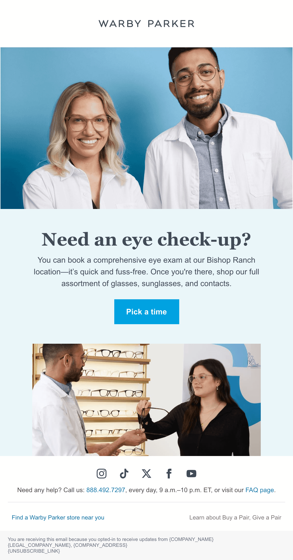 ดีไซน์อีเมล Need an Eye Check-Up?