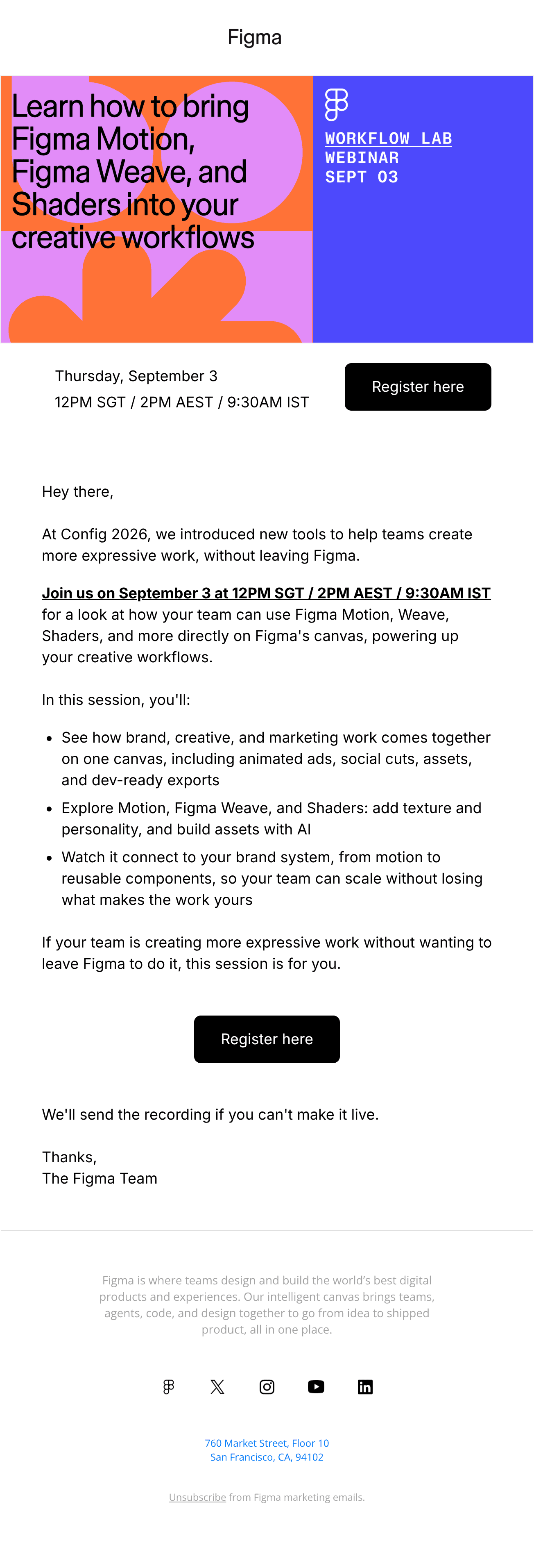 ดีไซน์อีเมล Copy of Live Webinar: New tools, more expression in Figma