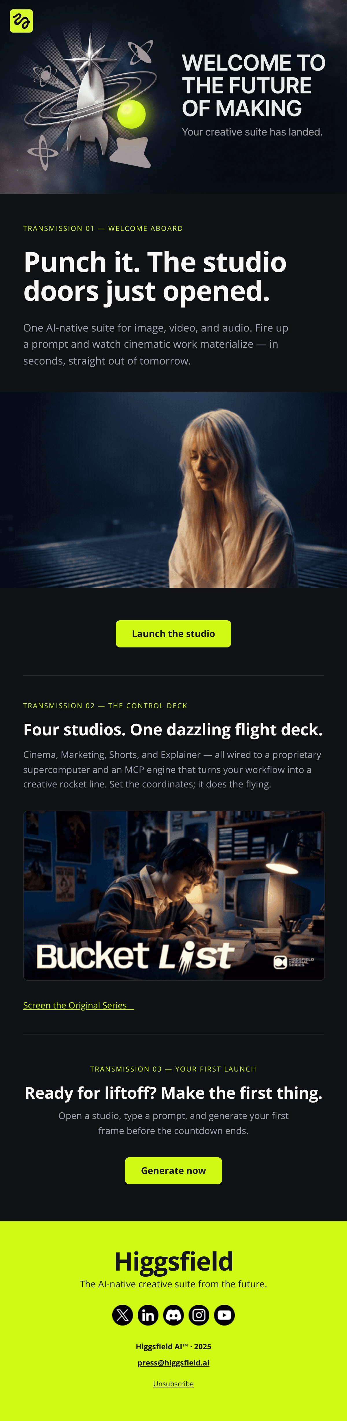 Minimal Welcome email design