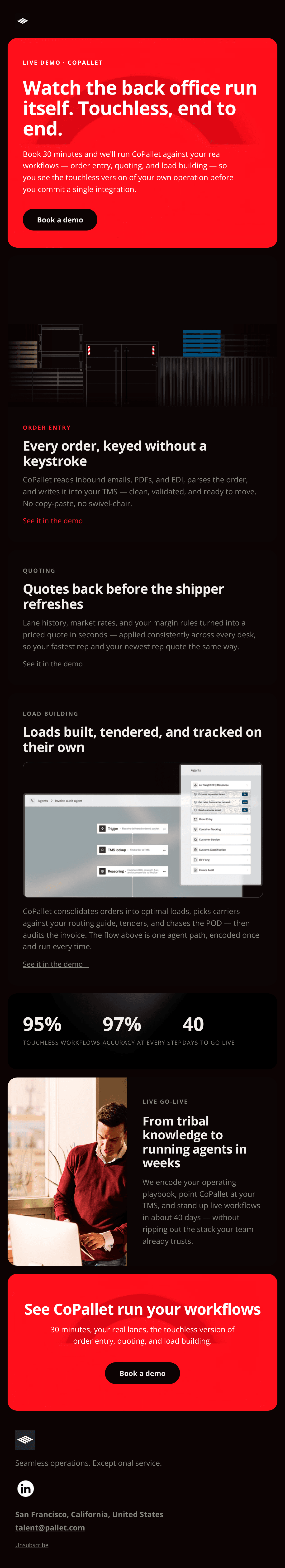 Demo Invite Editorial email design
