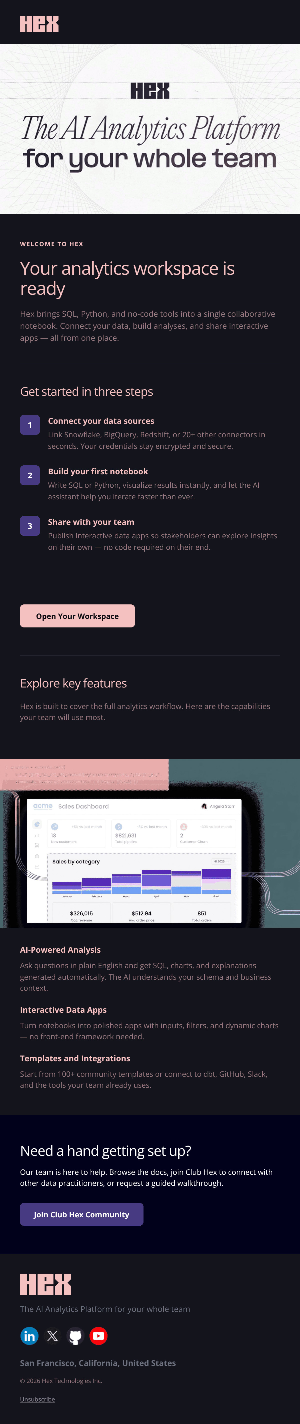 GIF Onboarding email design