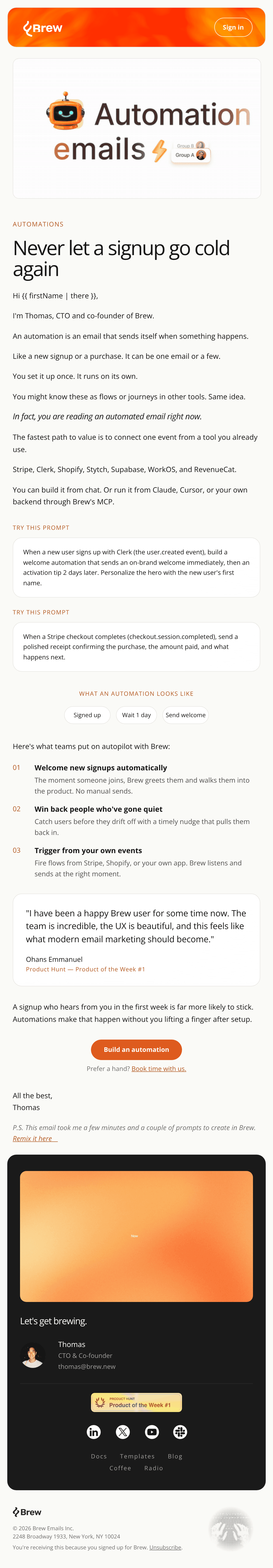 WELCOME SERIES STEP 5 — AUTOMATIONS email design