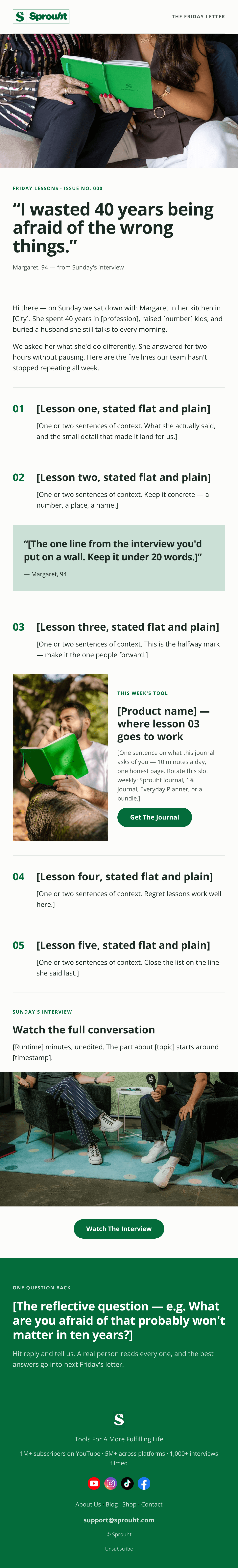 Friday Lessons Template email design