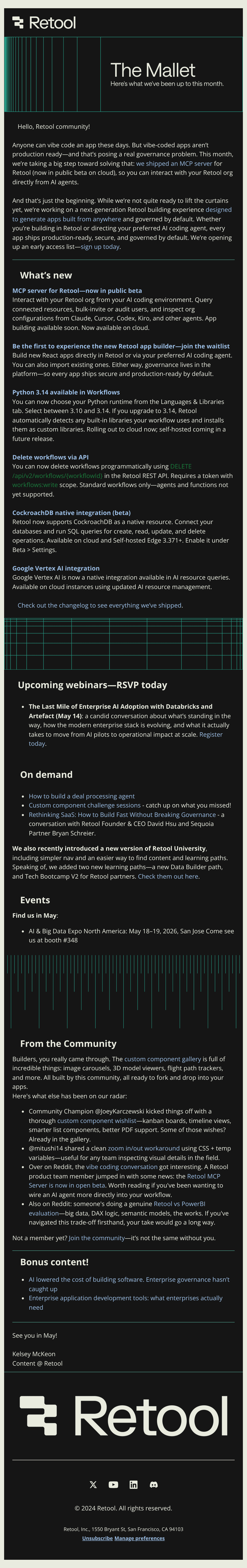 A new way to build is coming (plus an MCP server public beta) email design