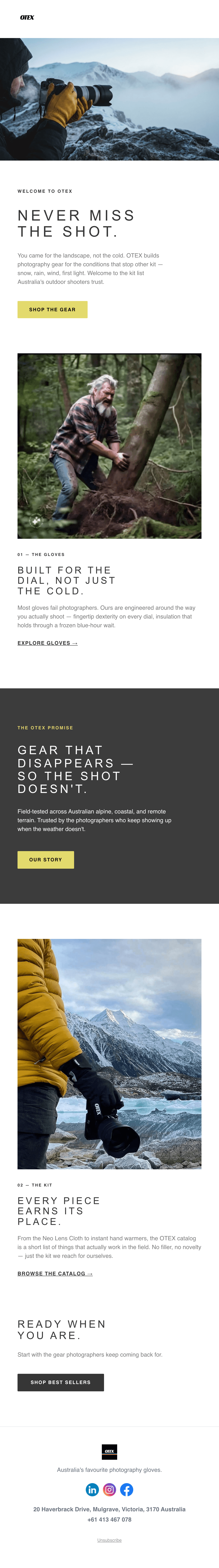 Adventure Welcome email design