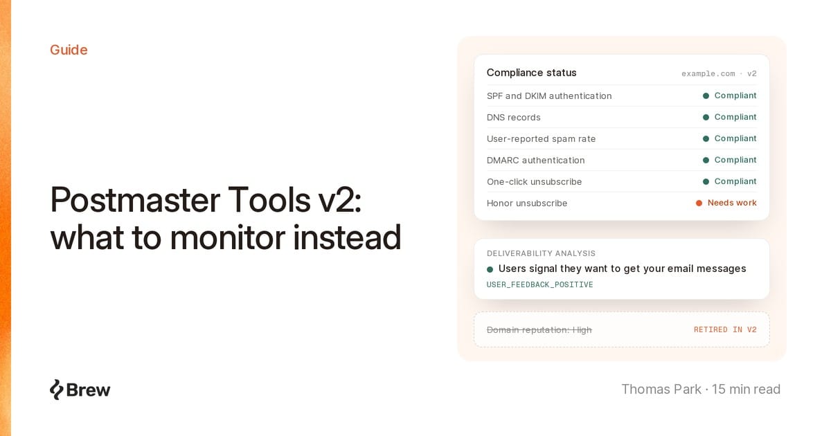 Postmaster Tools v2: what to monitor instead